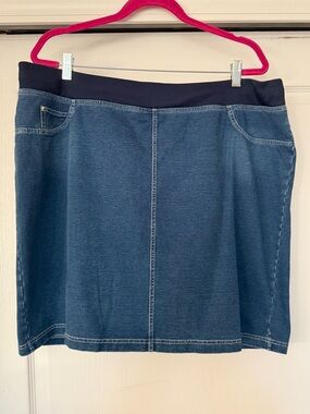 Chico’s Denim A-Line Pull-On Skirt - Blue